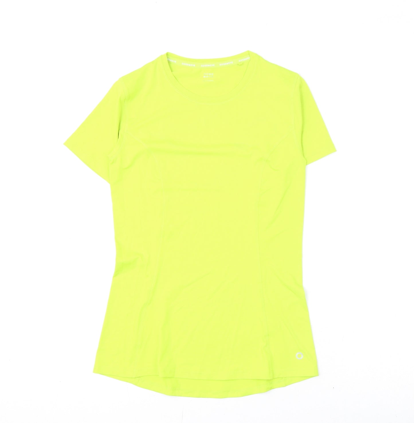 GOODMOVE Womens Green Polyester Basic T-Shirt Size 6 Round Neck Pullover