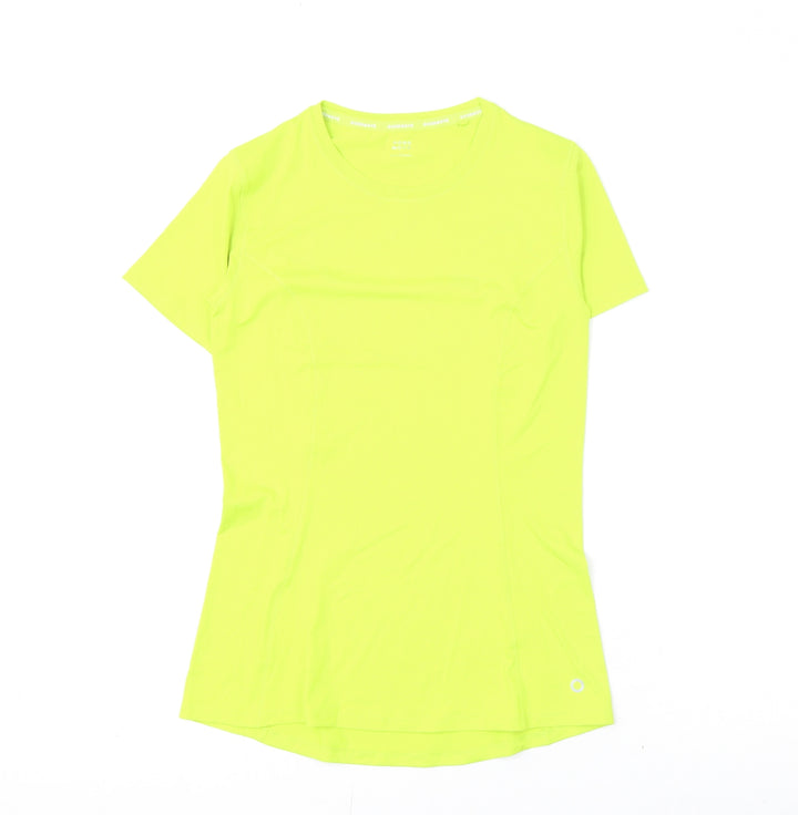 GOODMOVE Womens Green Polyester Basic T-Shirt Size 6 Round Neck Pullover