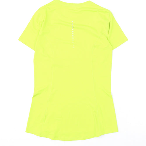 GOODMOVE Womens Green Polyester Basic T-Shirt Size 6 Round Neck Pullover