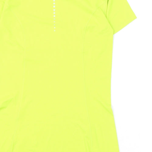 GOODMOVE Womens Green Polyester Basic T-Shirt Size 6 Round Neck Pullover