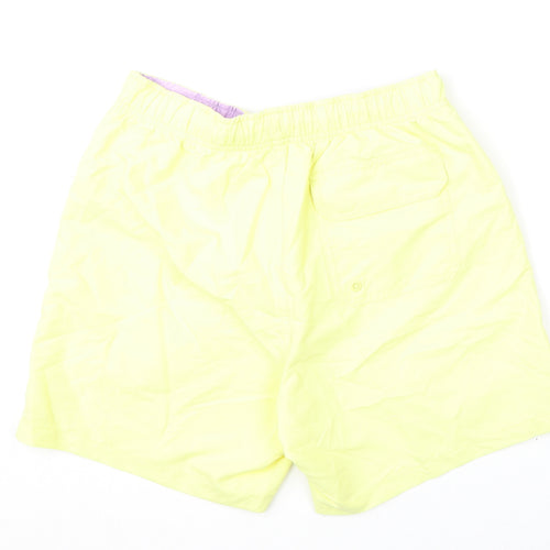 Marks and Spencer Mens Yellow Polyester Bermuda Shorts Size S L6 in Regular Drawstring - Swim Shorts