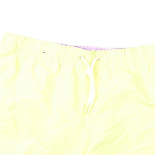 Marks and Spencer Mens Yellow Polyester Bermuda Shorts Size S L6 in Regular Drawstring - Swim Shorts