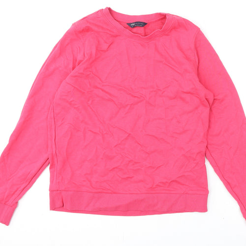 Marks and Spencer Womens Pink Cotton Pullover Sweatshirt Size 12 Pullover