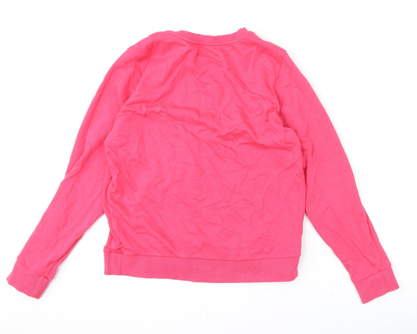 Marks and Spencer Womens Pink Cotton Pullover Sweatshirt Size 12 Pullover