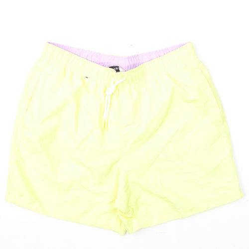 Marks and Spencer Mens Yellow Polyester Bermuda Shorts Size M L6 in Regular Drawstring - Swim Shorts