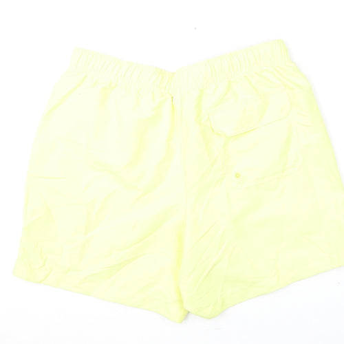 Marks and Spencer Mens Yellow Polyester Bermuda Shorts Size M L6 in Regular Drawstring - Swim Shorts