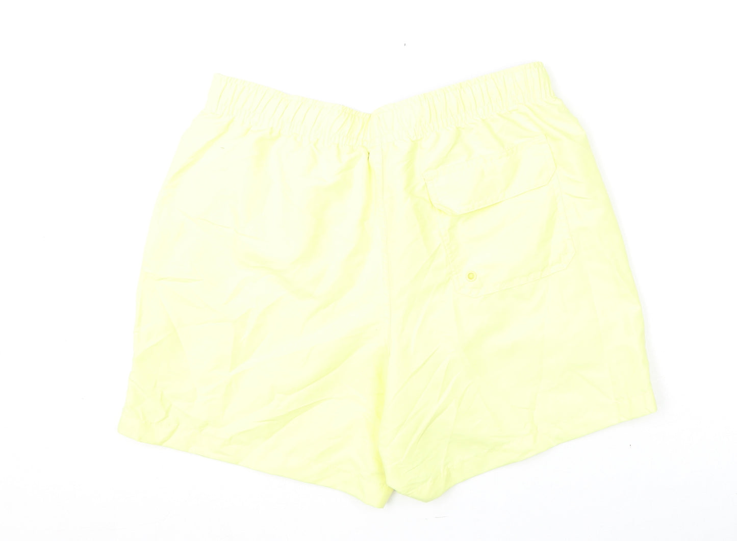 Marks and Spencer Mens Yellow Polyester Bermuda Shorts Size M L6 in Regular Drawstring - Swim Shorts