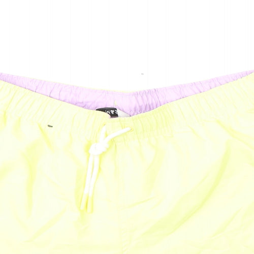 Marks and Spencer Mens Yellow Polyester Bermuda Shorts Size M L6 in Regular Drawstring - Swim Shorts