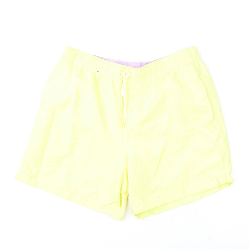 Marks and Spencer Mens Yellow Polyester Bermuda Shorts Size M L6 in Regular Drawstring - Swim Shorts