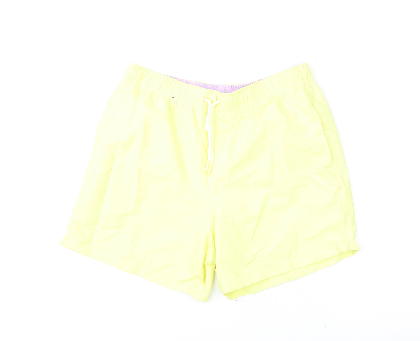 Marks and Spencer Mens Yellow Polyester Bermuda Shorts Size M L6 in Regular Drawstring - Swim Shorts