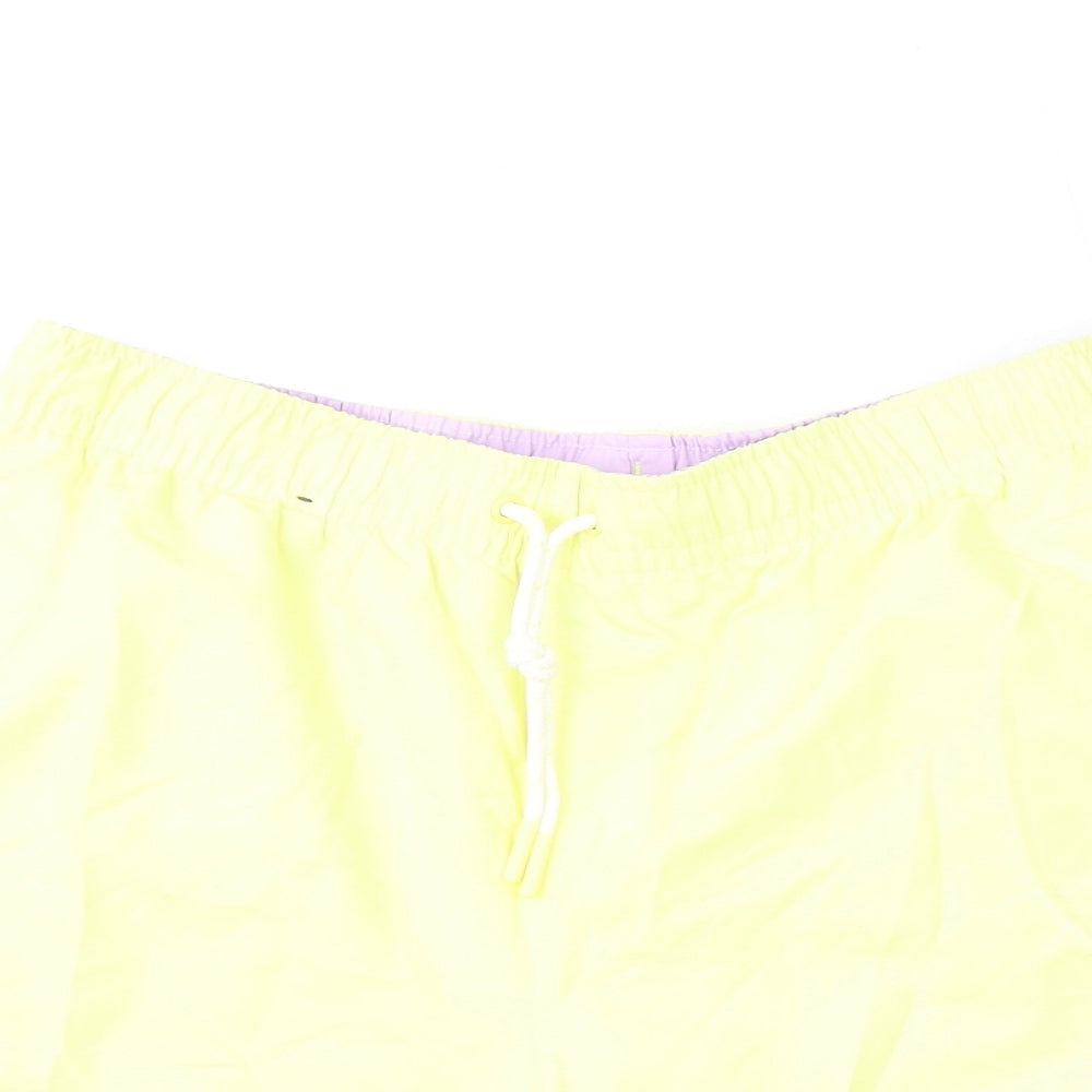 Marks and Spencer Mens Yellow Polyester Bermuda Shorts Size M L6 in Regular Drawstring - Swim Shorts