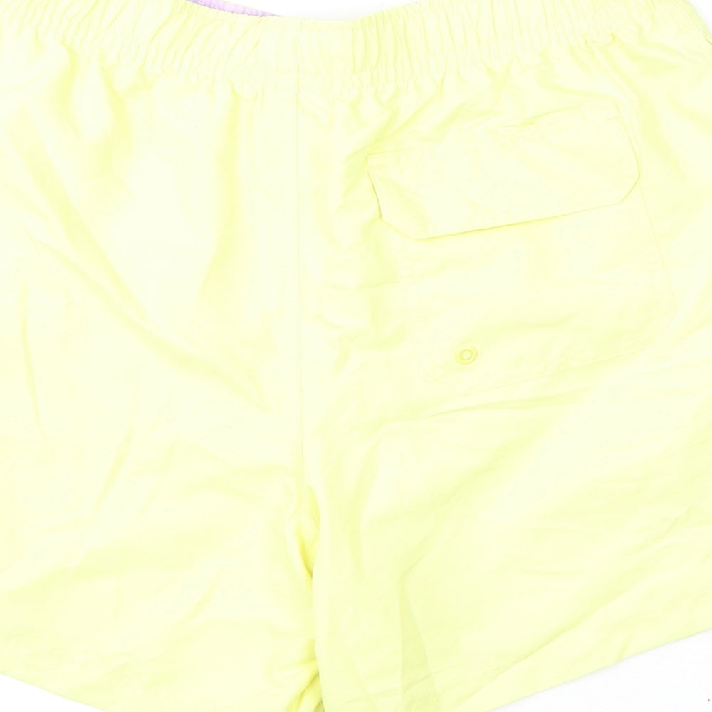 Marks and Spencer Mens Yellow Polyester Bermuda Shorts Size M L6 in Regular Drawstring - Swim Shorts