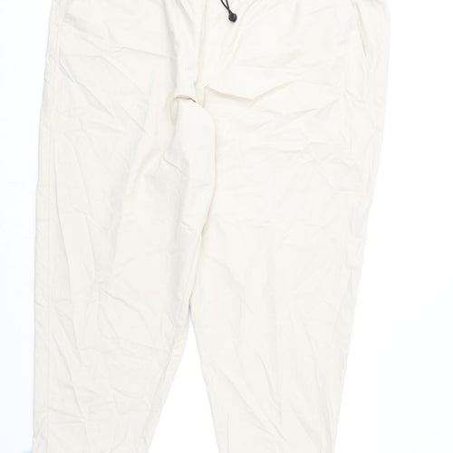 GOODMOVE Womens Beige Polyester Cargo Trousers Size 24 L25 in Regular