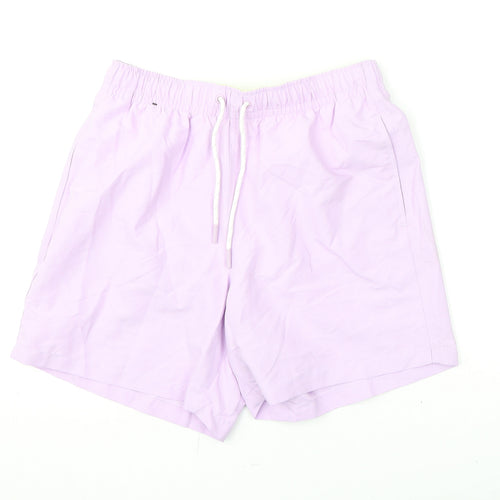 Marks and Spencer Mens Purple Polyester Bermuda Shorts Size S L6 in Regular Drawstring - Swim Shorts