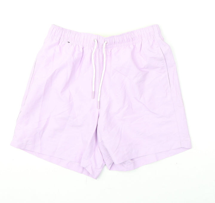 Marks and Spencer Mens Purple Polyester Bermuda Shorts Size S L6 in Regular Drawstring - Swim Shorts