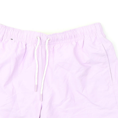 Marks and Spencer Mens Purple Polyester Bermuda Shorts Size S L6 in Regular Drawstring - Swim Shorts
