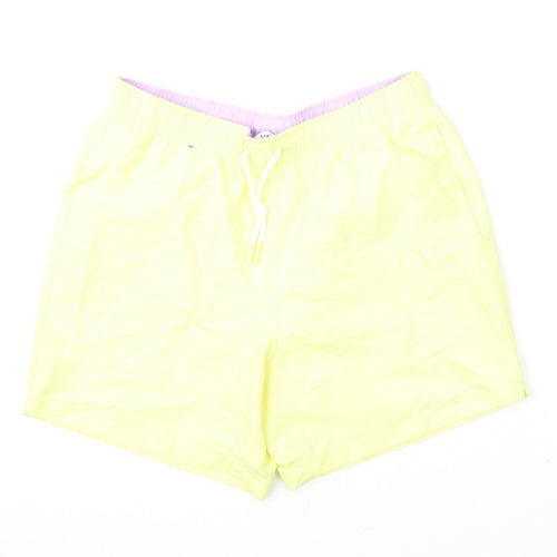 Marks and Spencer Mens Yellow Polyester Bermuda Shorts Size M L6 in Regular Drawstring - Swim Shorts