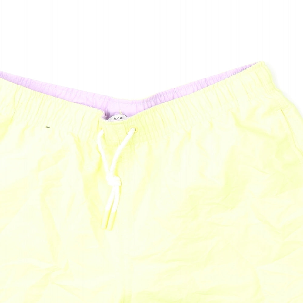 Marks and Spencer Mens Yellow Polyester Bermuda Shorts Size M L6 in Regular Drawstring - Swim Shorts