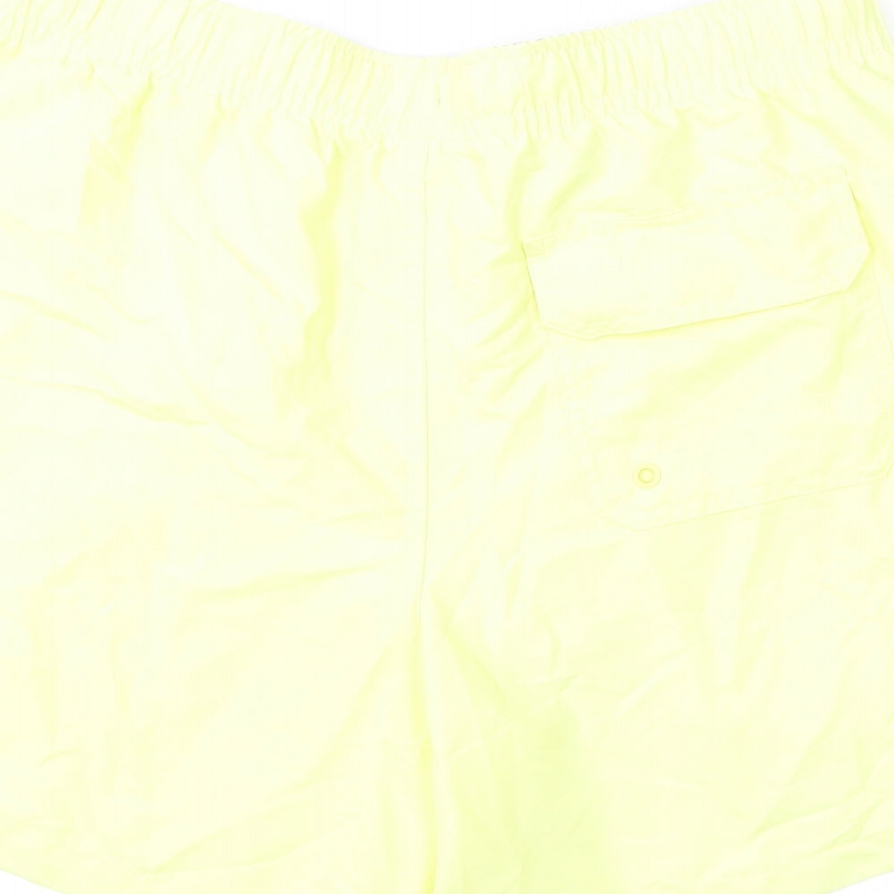 Marks and Spencer Mens Yellow Polyester Bermuda Shorts Size M L6 in Regular Drawstring - Swim Shorts