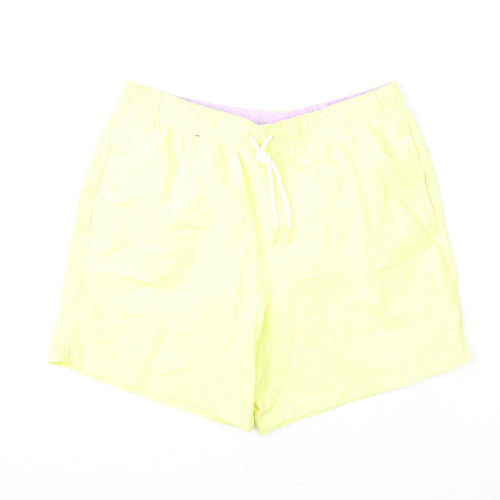 Marks and Spencer Mens Yellow Polyester Bermuda Shorts Size M L6 in Regular Drawstring - Swim Shorts