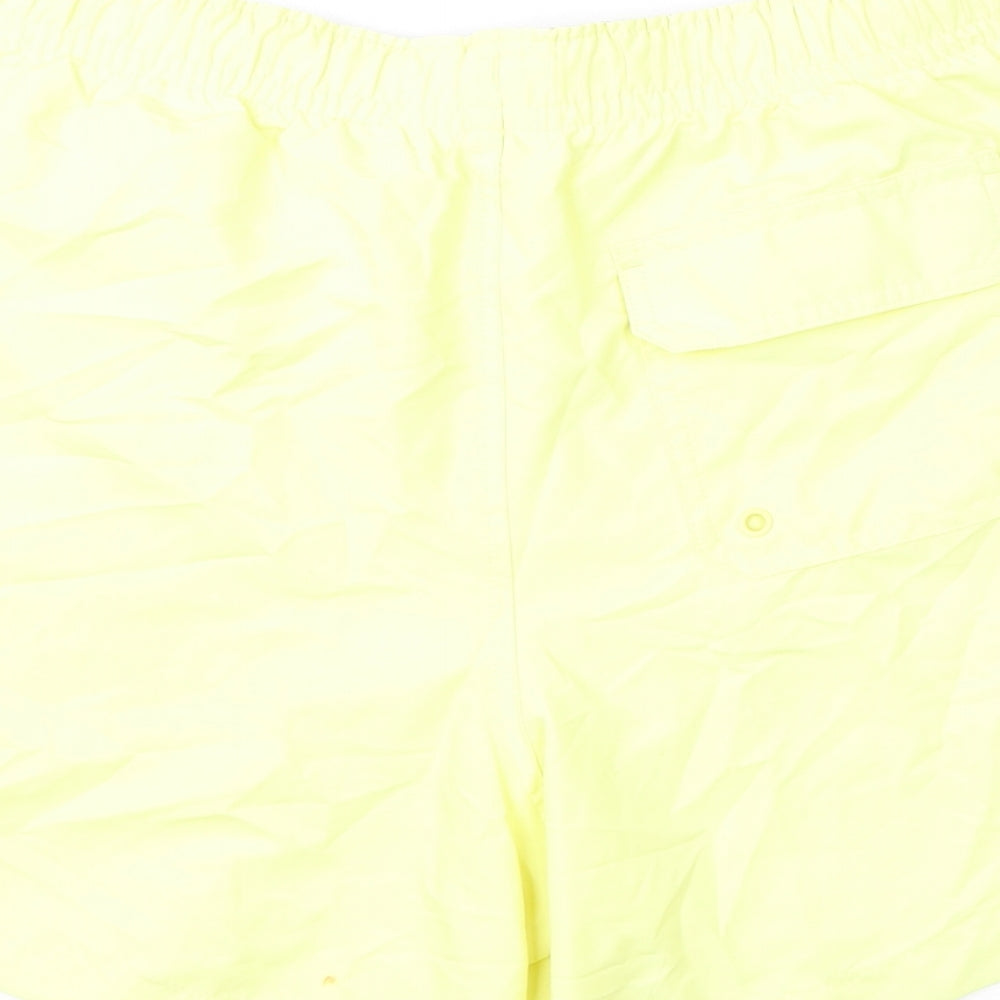 Marks and Spencer Mens Yellow Polyester Bermuda Shorts Size M L6 in Regular Drawstring - Swim Shorts