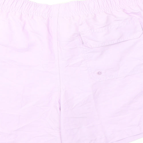 Marks and Spencer Mens Purple Polyester Bermuda Shorts Size 3XL L6 in Regular Drawstring - Swim Shorts