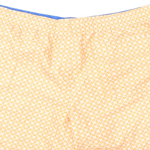 Marks and Spencer Mens Orange Geometric Polyester Bermuda Shorts Size 2XL L6 in Regular Drawstring - Swim Shorts