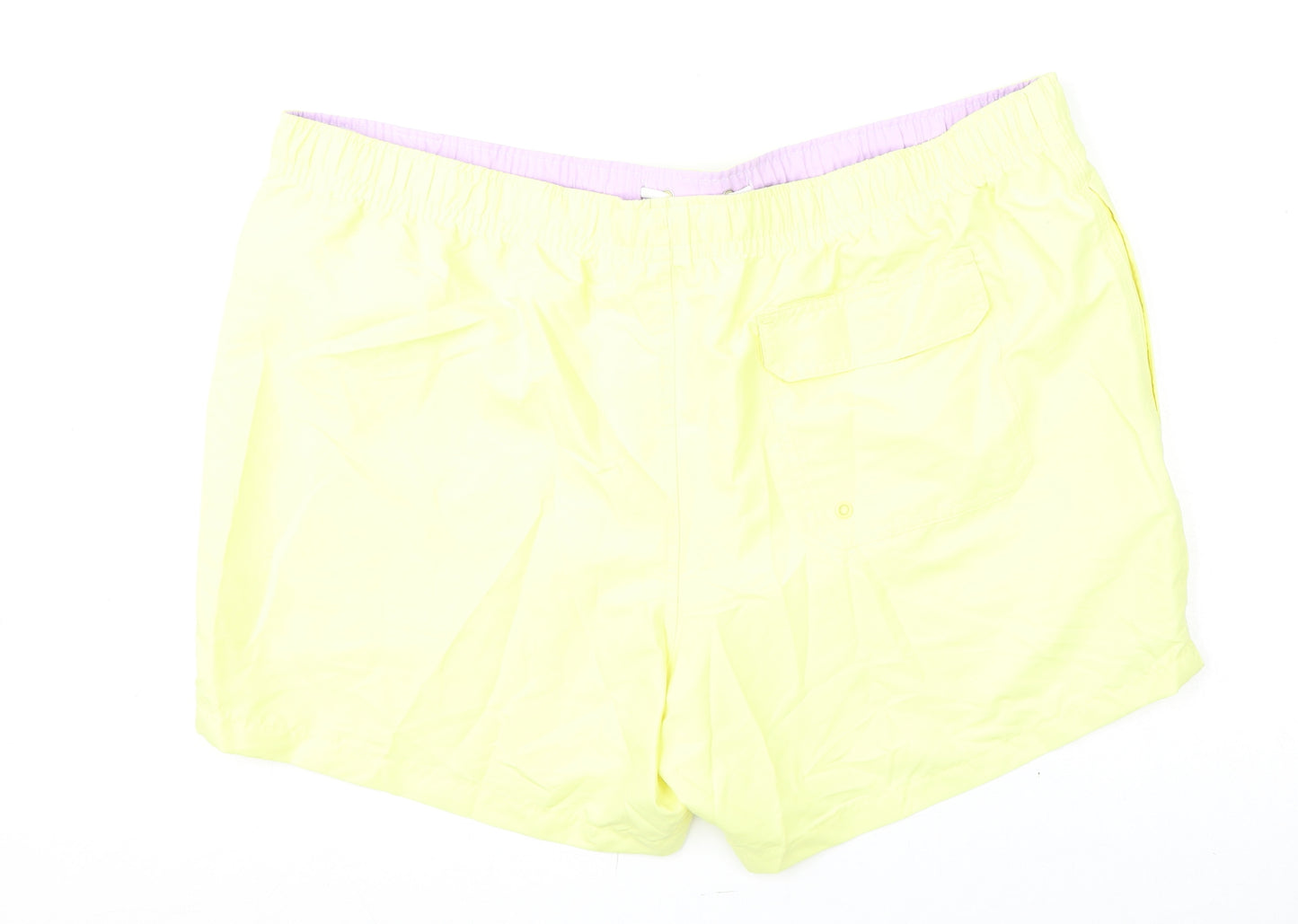 Marks and Spencer Mens Yellow Polyester Bermuda Shorts Size 3XL L6 in Regular Drawstring - Swim Shorts