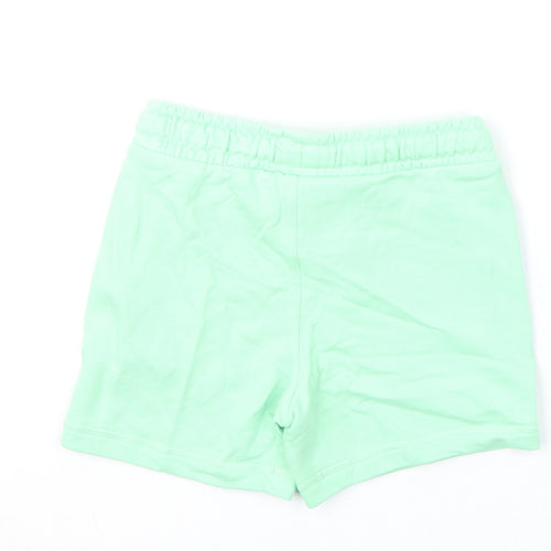 Marks and Spencer Boys Green Cotton Sweat Shorts Size 3-4 Years Regular Drawstring
