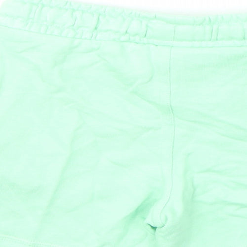 Marks and Spencer Boys Green Cotton Sweat Shorts Size 3-4 Years Regular Drawstring