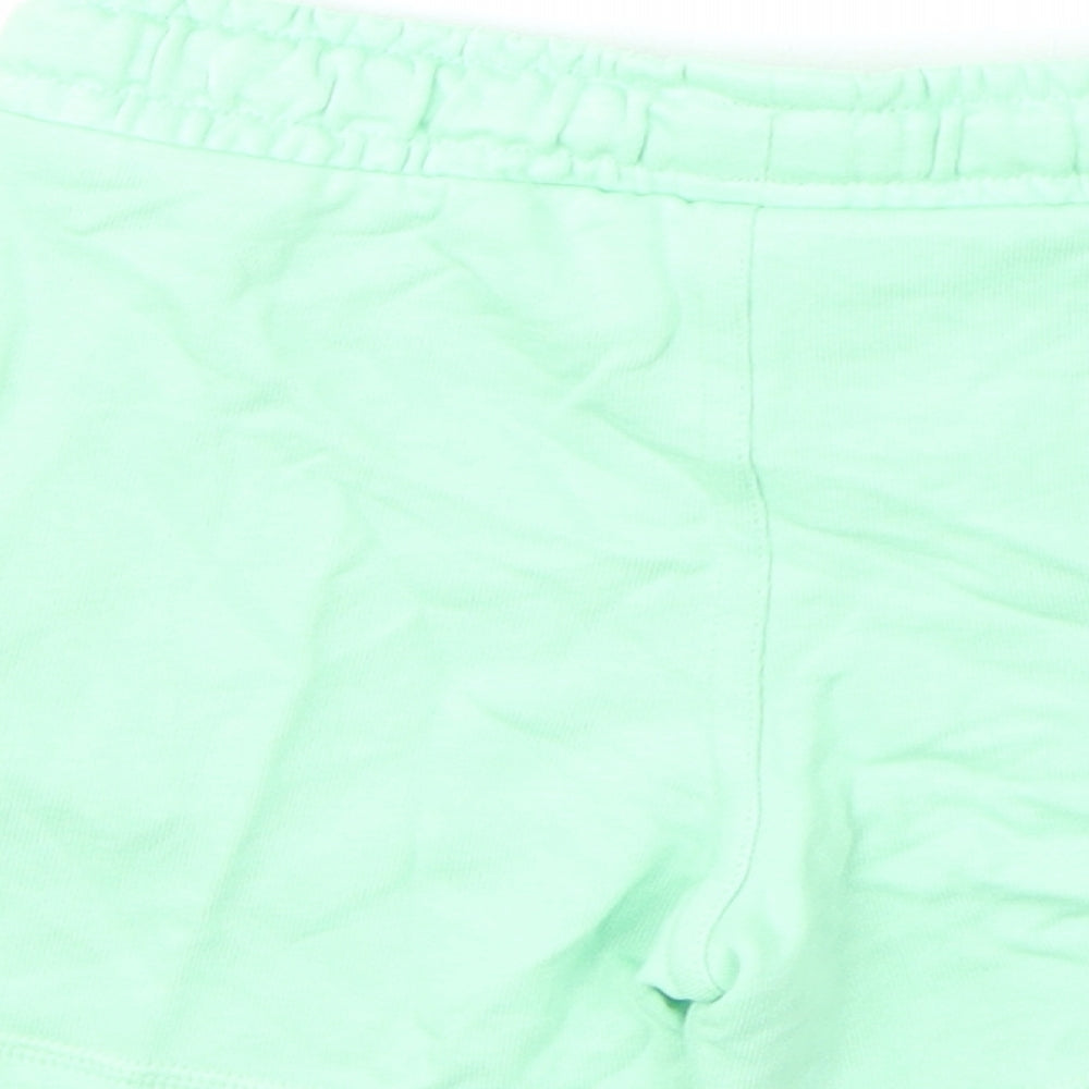 Marks and Spencer Boys Green Cotton Sweat Shorts Size 3-4 Years Regular Drawstring