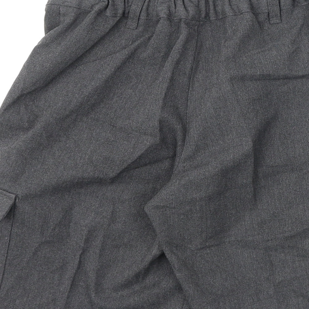 Marks and Spencer Boys Grey Polyester Cargo Shorts Size 10-11 Years L9 in Regular Zip