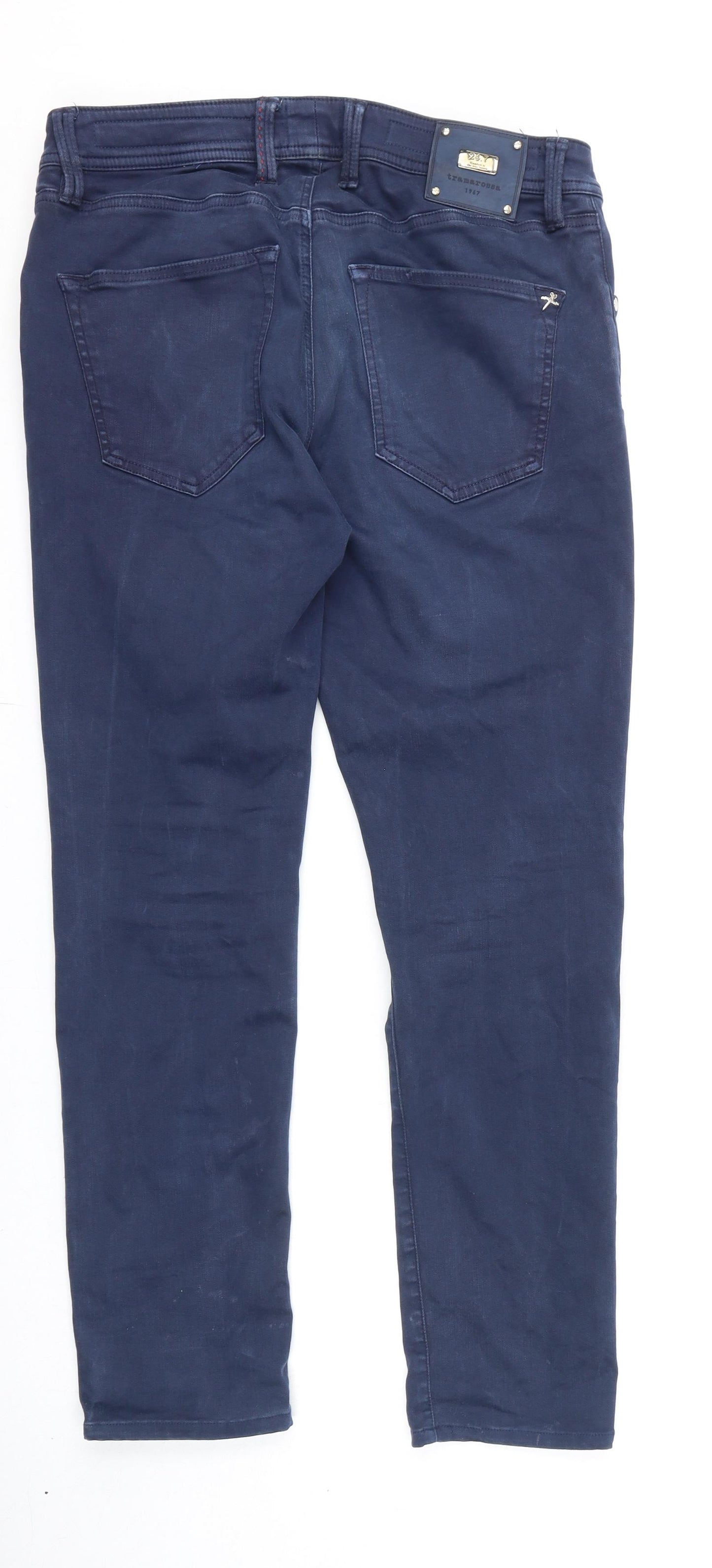 Tramarossa Mens Blue Cotton Straight Jeans Size 35 in L28 in Regular Zip