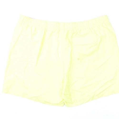 Marks and Spencer Mens Yellow Polyester Bermuda Shorts Size 2XL L6 in Regular Drawstring