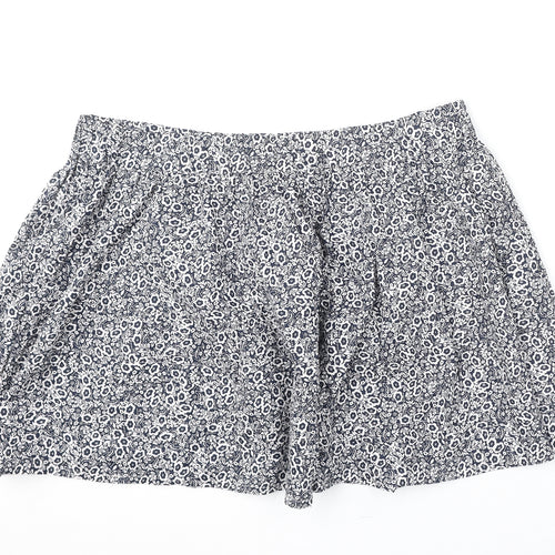 Marks and Spencer Womens Blue Floral Cotton Flare Skirt Size 20