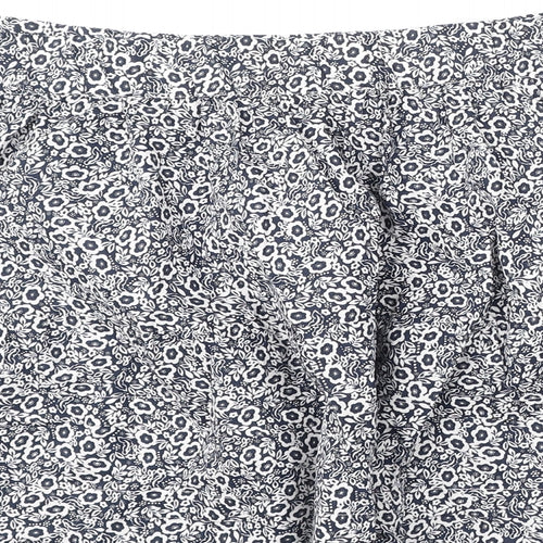 Marks and Spencer Womens Blue Floral Cotton Flare Skirt Size 20