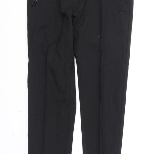 Marks and Spencer Boys Black Polyester Dress Pants Trousers Size 6-7 Years L20 in Regular Zip - Pleat