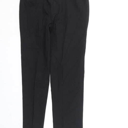 Marks and Spencer Boys Black Polyester Dress Pants Trousers Size 6-7 Years L20 in Regular Zip - Pleat