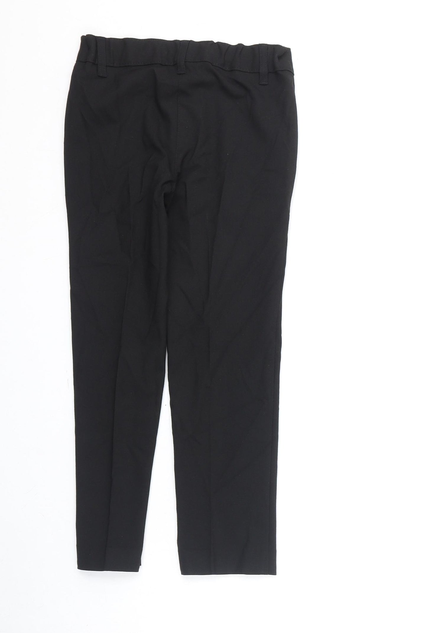 Marks and Spencer Boys Black Polyester Dress Pants Trousers Size 6-7 Years L20 in Regular Zip - Pleat