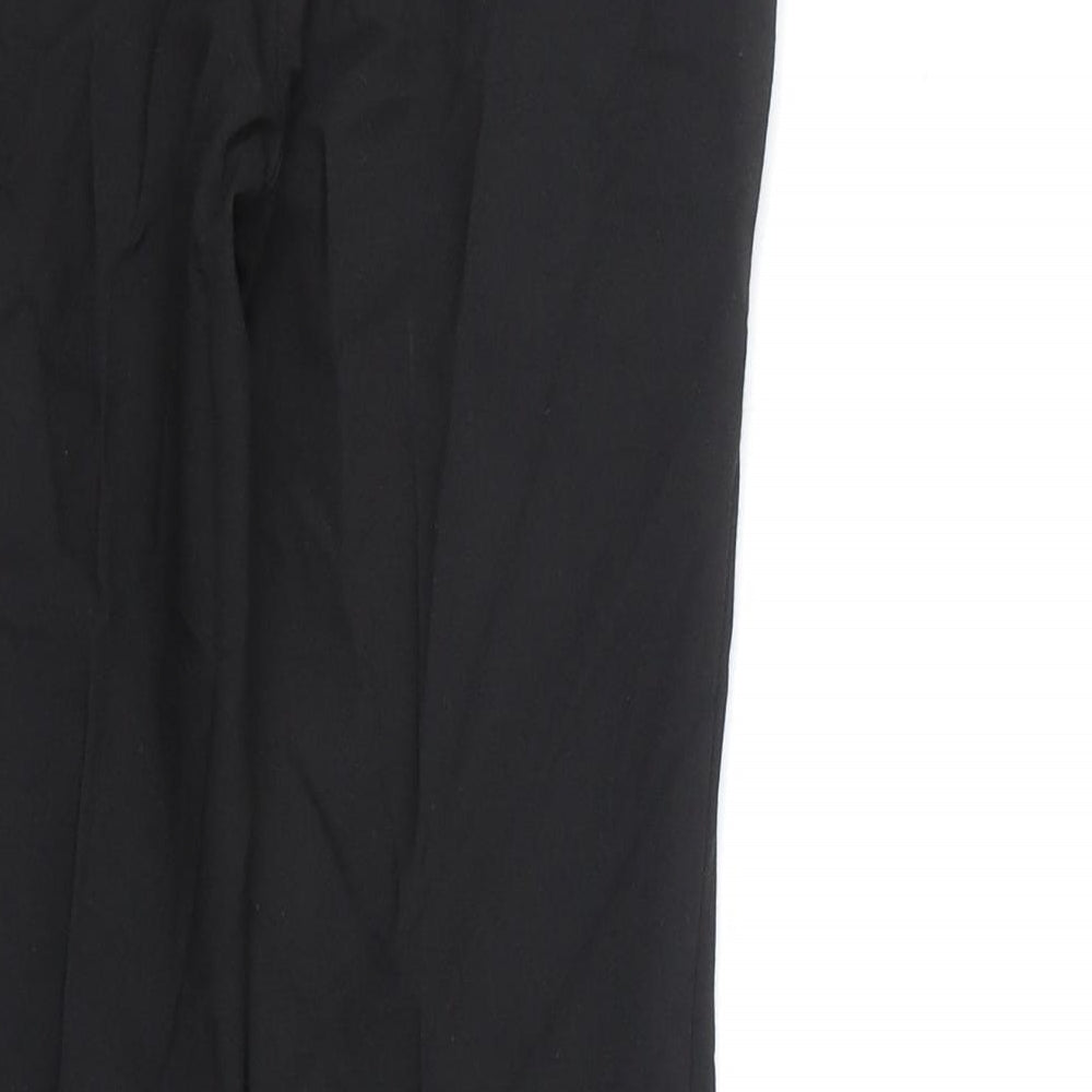 Marks and Spencer Boys Black Polyester Dress Pants Trousers Size 6-7 Years L20 in Regular Zip - Pleat