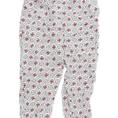 Marks and Spencer Womens Multicoloured Geometric Viscose Trousers Size 6 L23 in Regular