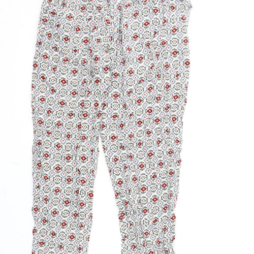 Marks and Spencer Womens Multicoloured Geometric Viscose Trousers Size 6 L23 in Regular