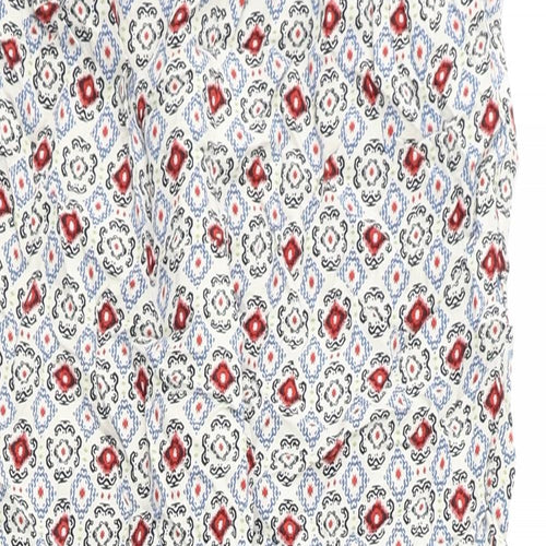 Marks and Spencer Womens Multicoloured Geometric Viscose Trousers Size 6 L23 in Regular
