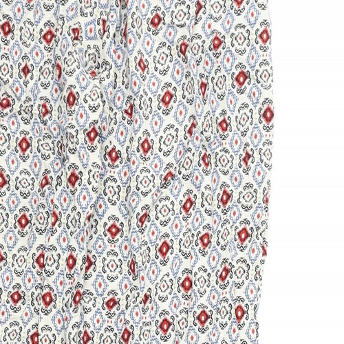 Marks and Spencer Womens Multicoloured Geometric Viscose Trousers Size 6 L23 in Regular