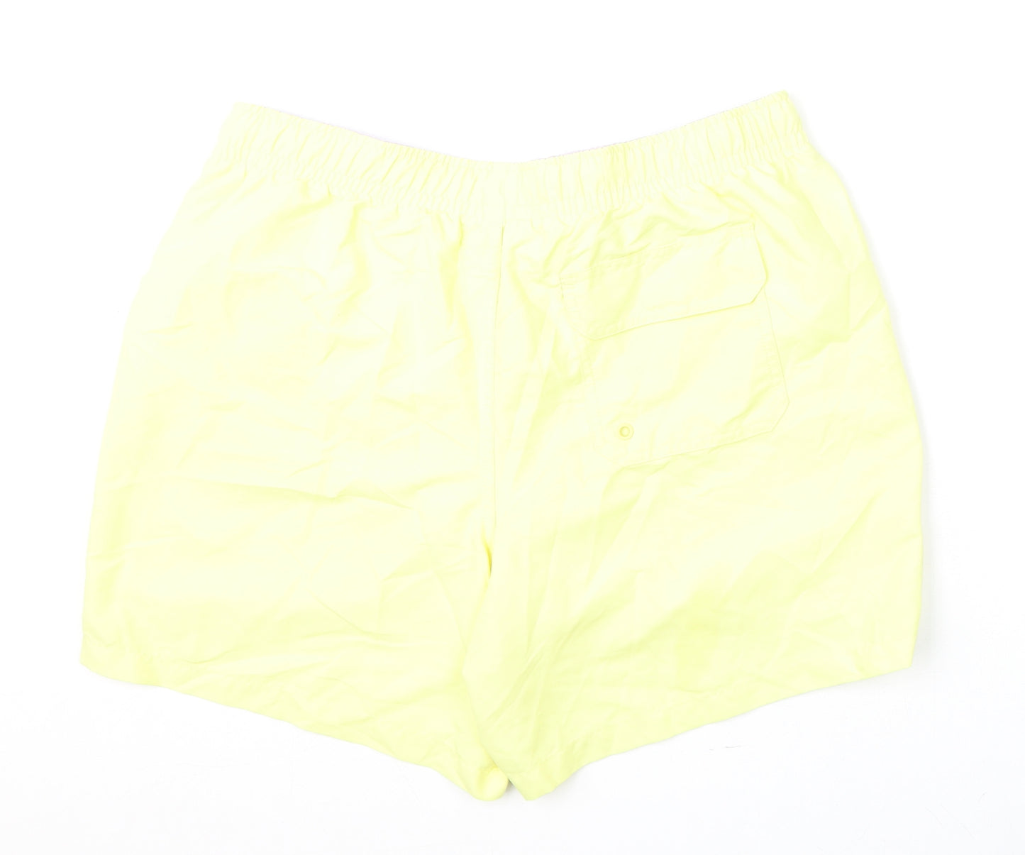 Marks and Spencer Mens Yellow Polyester Bermuda Shorts Size L L6 in Regular Drawstring - Swim Shorts