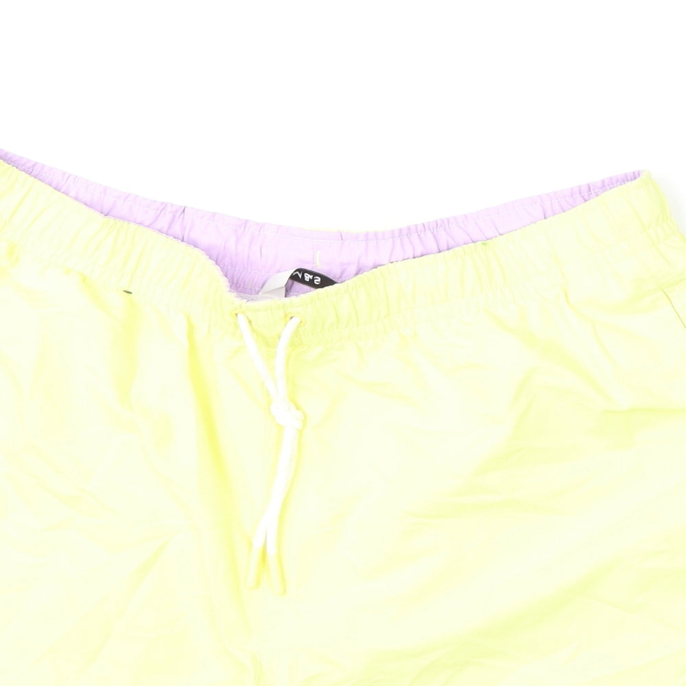 Marks and Spencer Mens Yellow Polyester Bermuda Shorts Size L L6 in Regular Drawstring - Swim Shorts