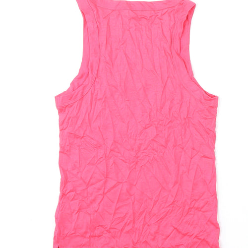 Marks and Spencer Womens Pink Solid Cotton Top Pyjama Top Size XS - Bonjour