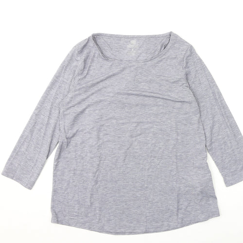 Sherpa Womens Grey Polyester Basic T-Shirt Size S Round Neck