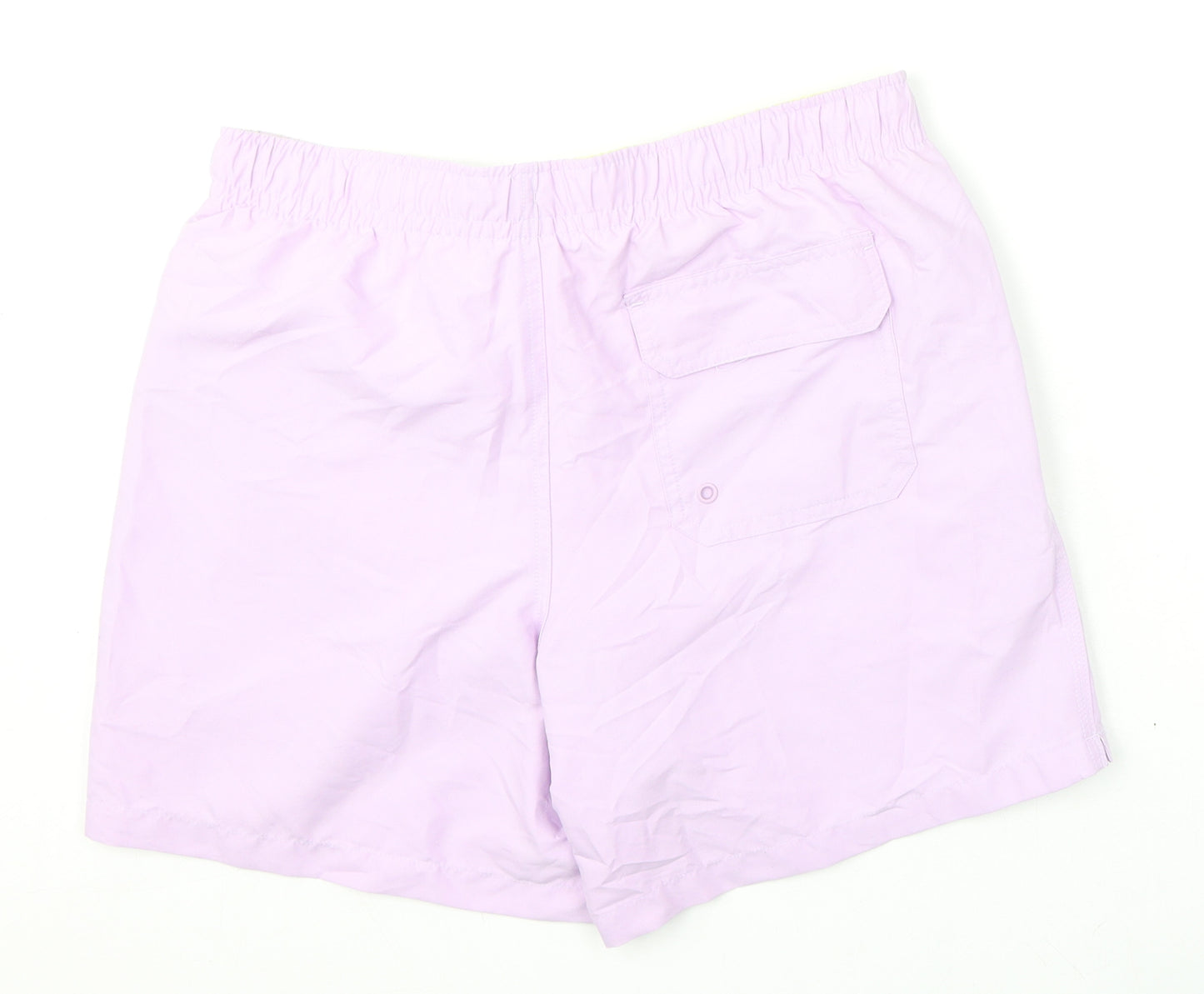 Marks and Spencer Mens Purple Polyester Bermuda Shorts Size M L6 in Regular Drawstring - Swim Shorts