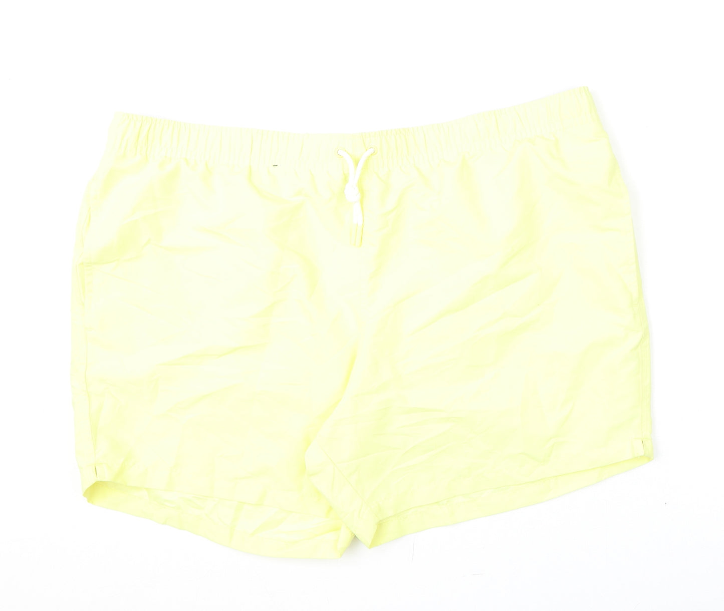 Marks and Spencer Mens Yellow Polyester Bermuda Shorts Size 3XL L6 in Regular Drawstring - Swim Shorts